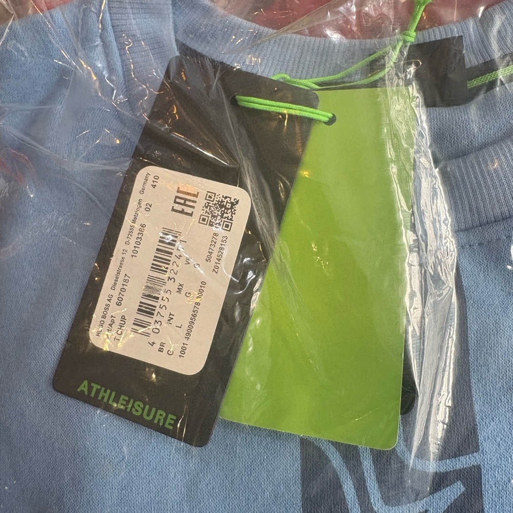Boss Light Blue Crewneck Sweatshirt with Dark Graphic - Picture 3 of 3